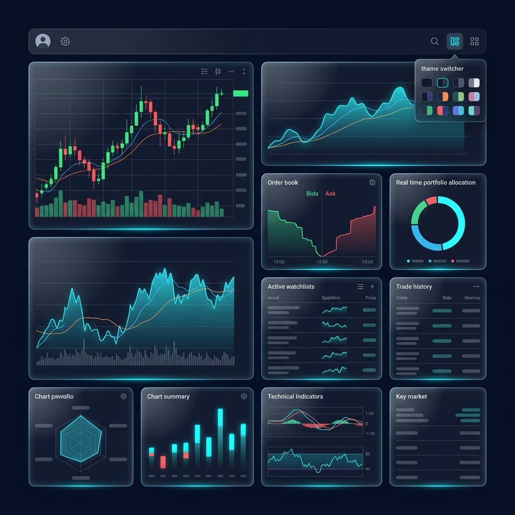 Nexus platform showing multiple customizable chart layouts